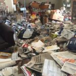 Living room in a hoarders house